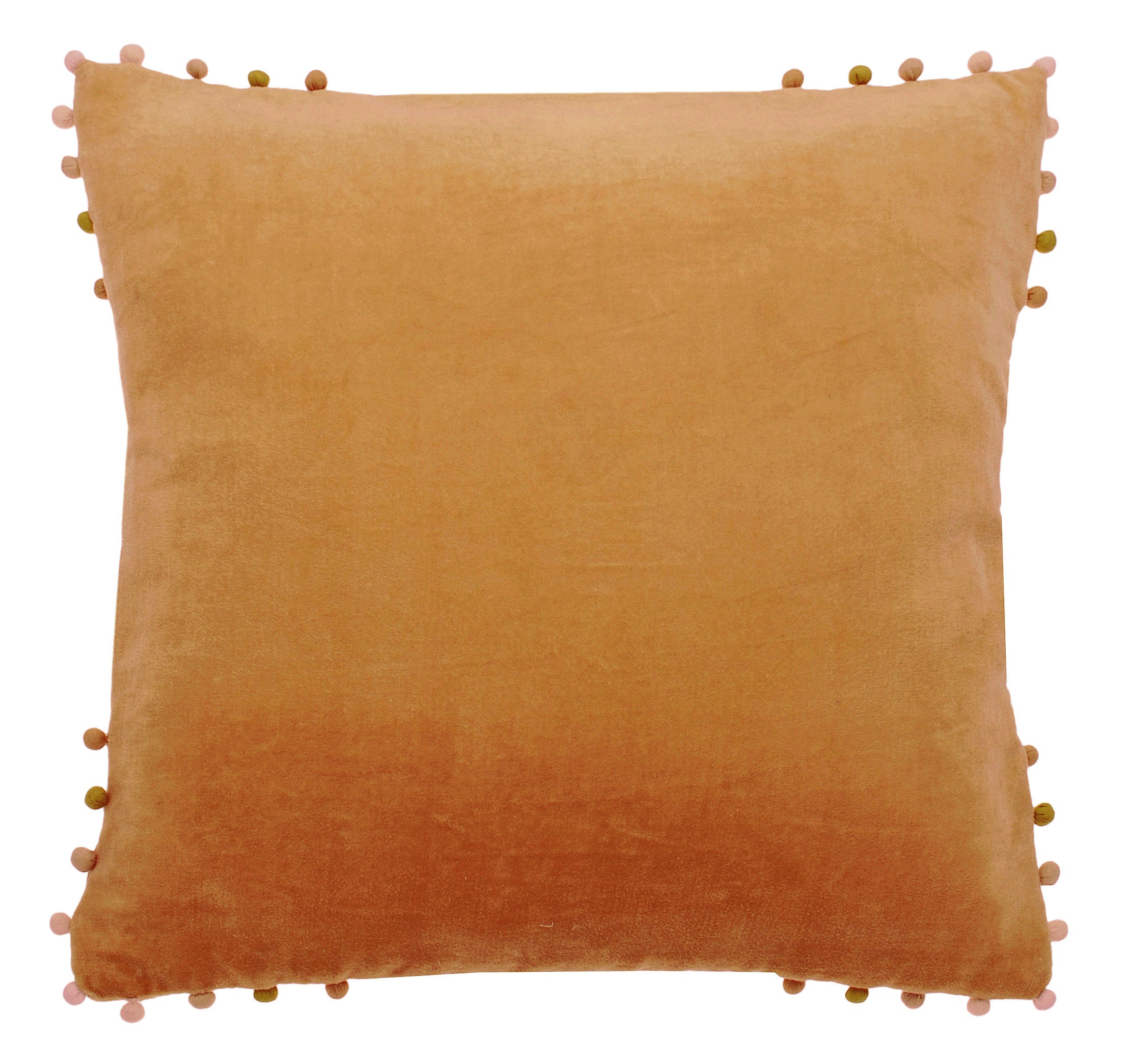 Pom Pom Edge Square Velvet Cushion - SPCVH - P - Uneeka